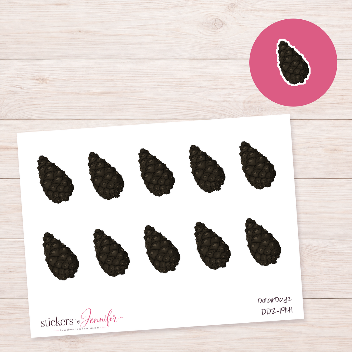 Dark Pinecone Planner Stickers | DDZ-1941