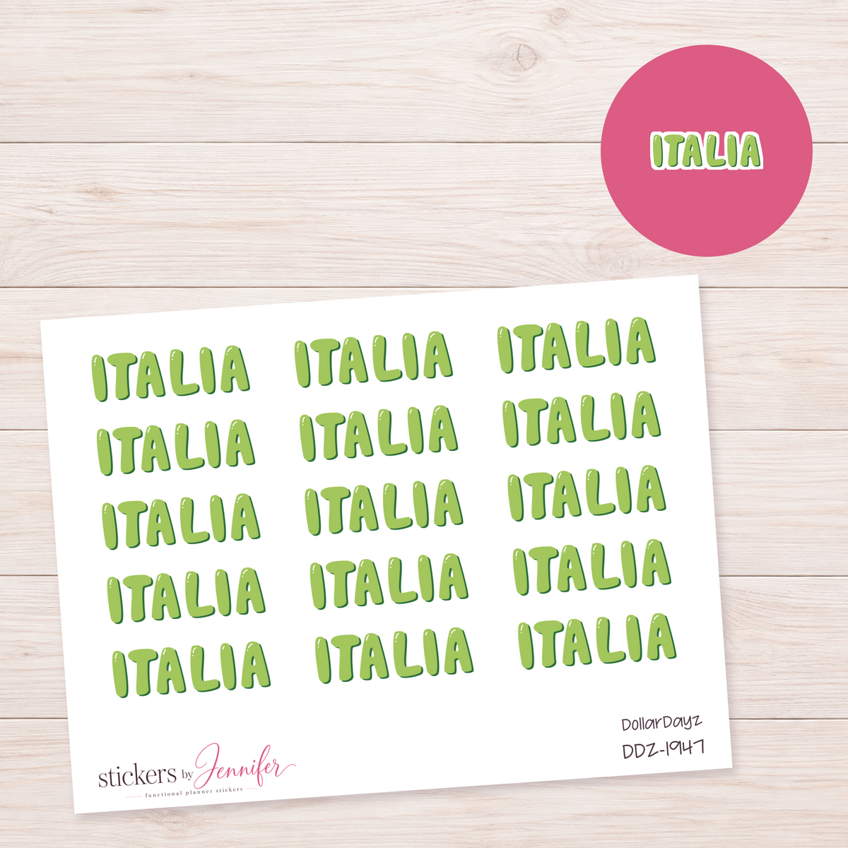 Italia Lettering Planner Stickers | DDZ-1947