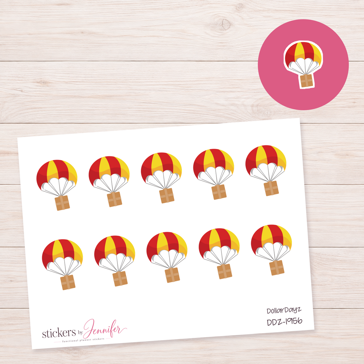 Parachute Package Planner Stickers | DDZ-1956