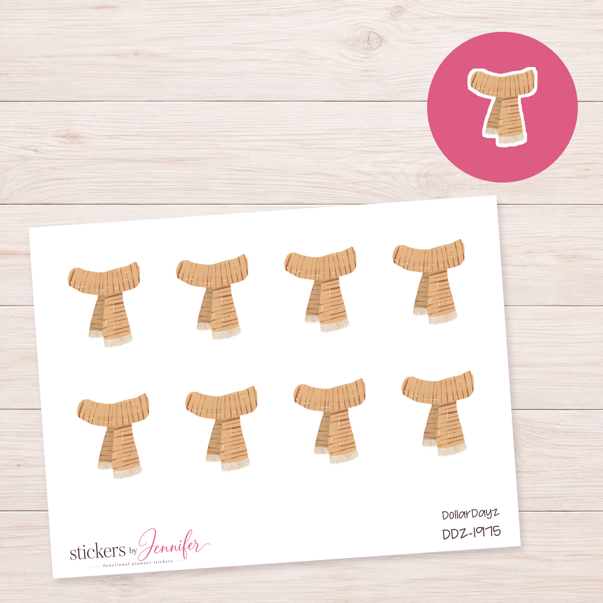 Golden Knit Scarf Planner Stickers | DDZ-1975