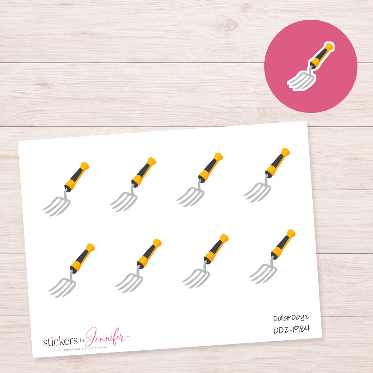 Garden Hand Cultivator Planner Stickers | DDZ-1984