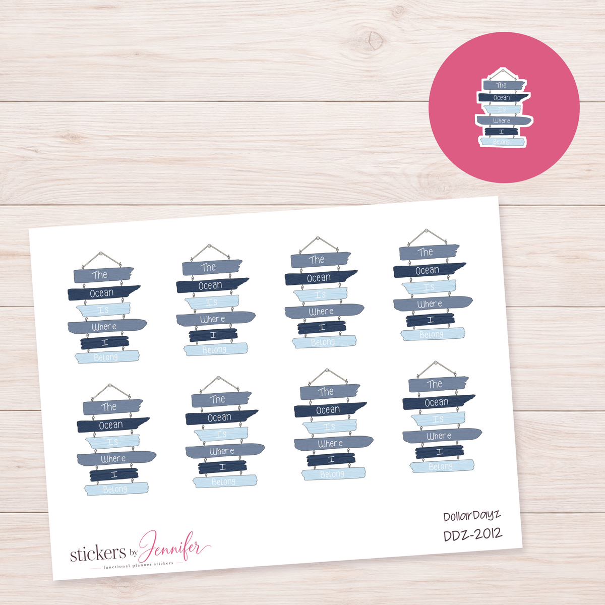 Ocean Sign Planner Stickers | DDZ-2012