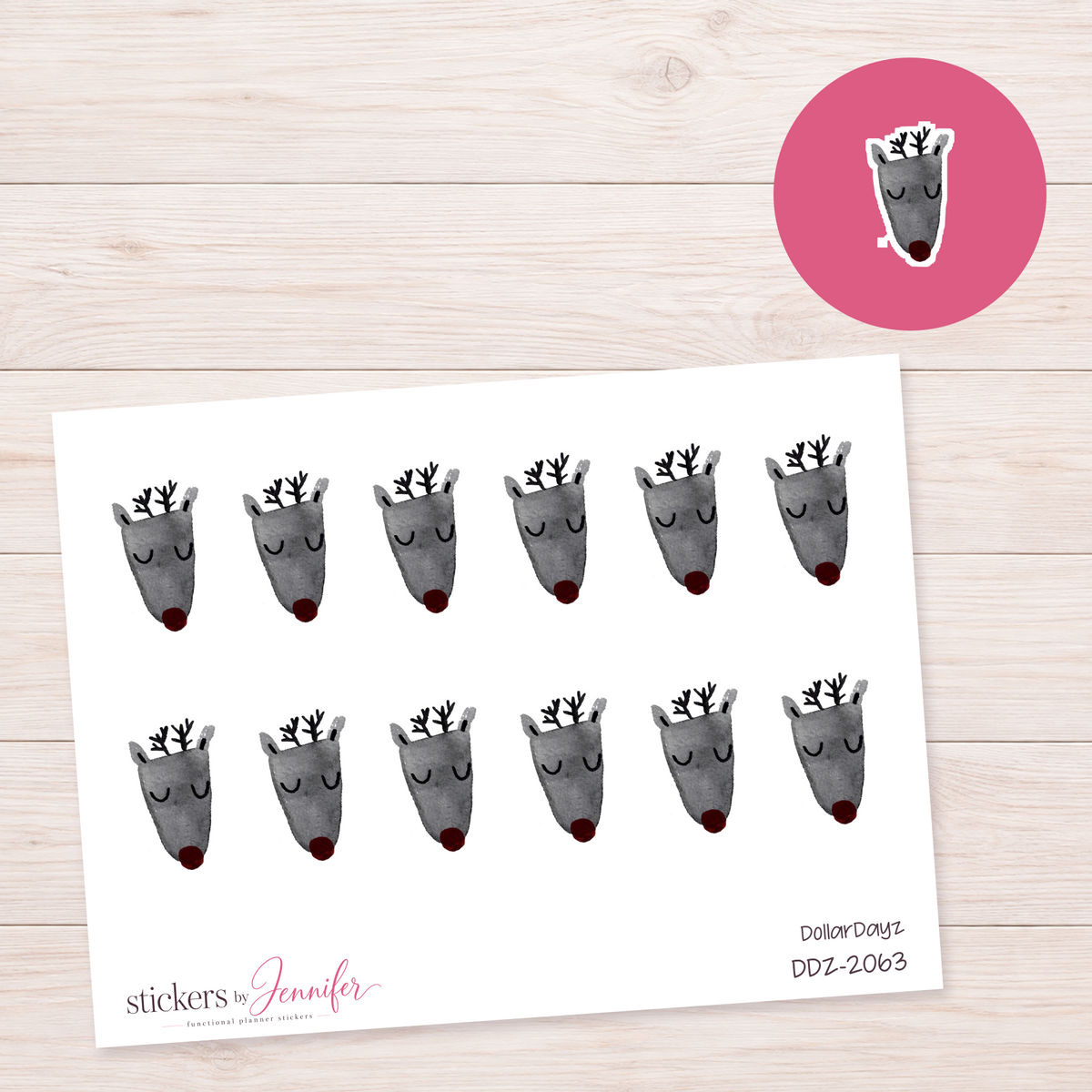 Reindeer Cup Planner Stickers | DDZ-2063
