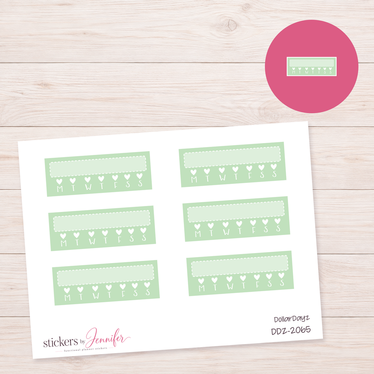 Mint Weekly Habit Tracker Planner Stickers | DDZ-2065