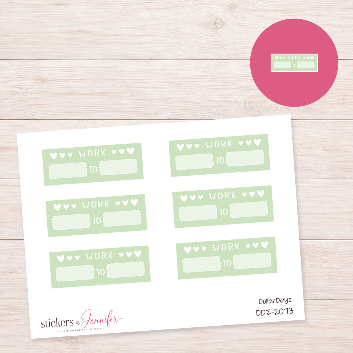 Mint Work Hours Label Planner Stickers | DDZ-2073