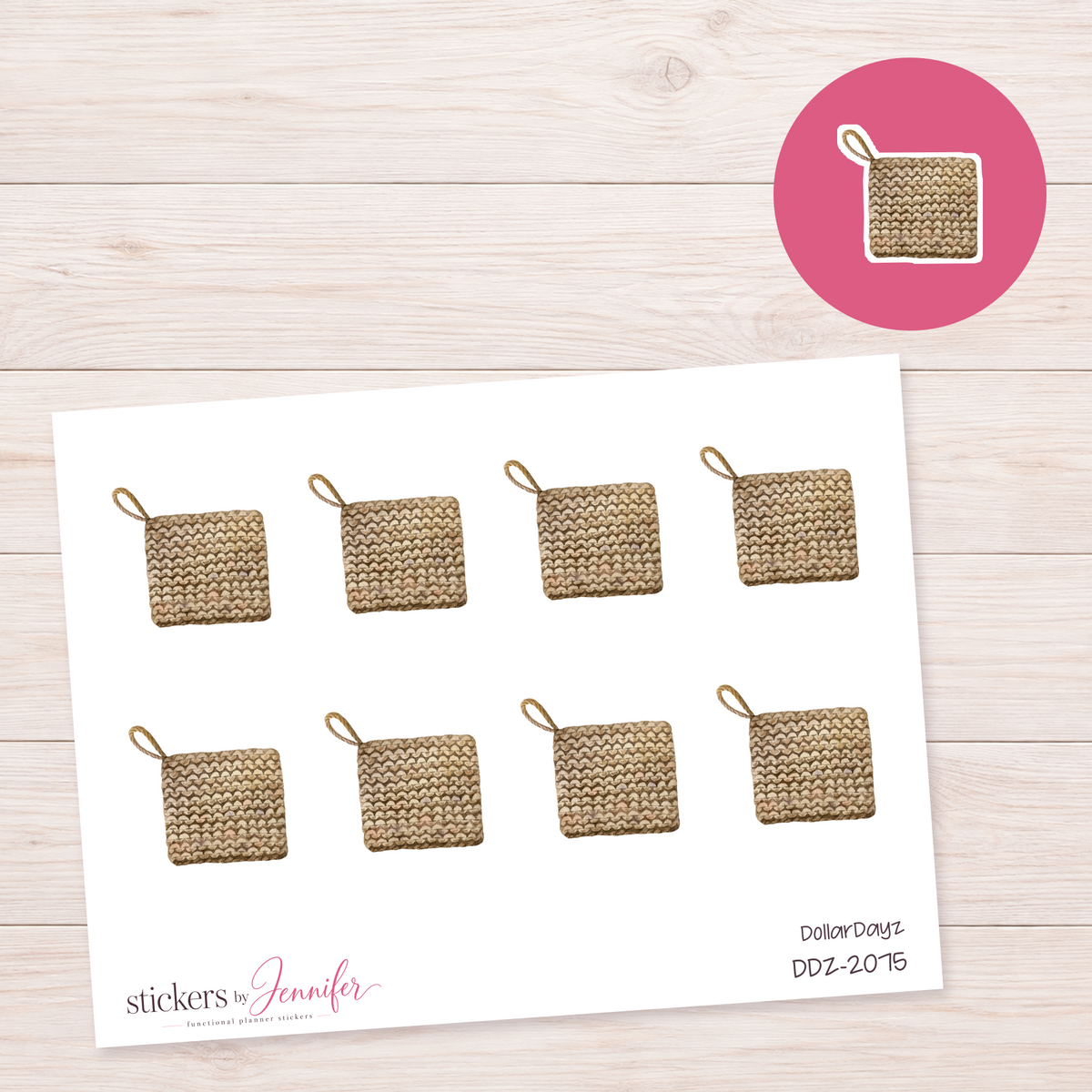 Knit Potholder Planner Stickers | DDZ-2075