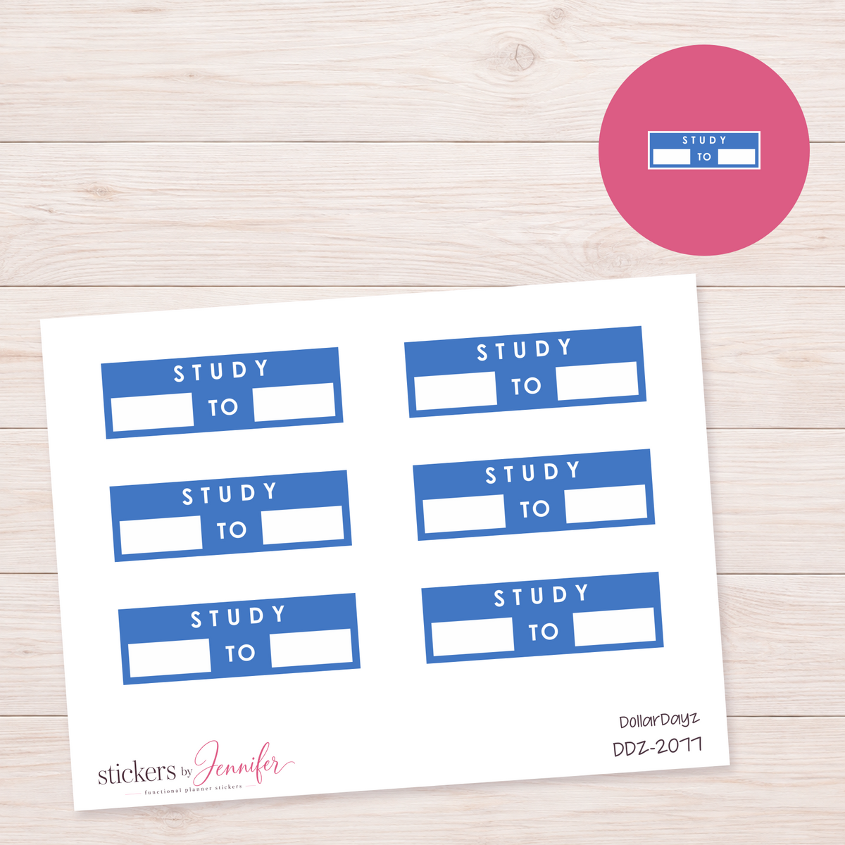 Blue Study Hours Label Planner Stickers | DDZ-2077