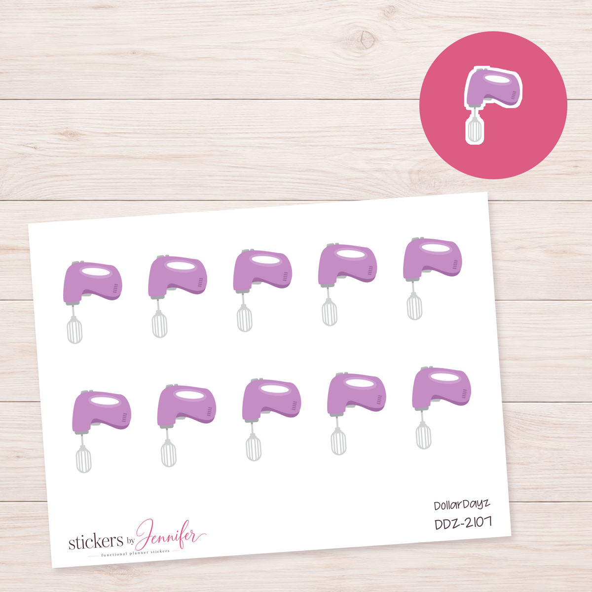 Lavender Hand Mixer Planner Stickers | DDZ-2107