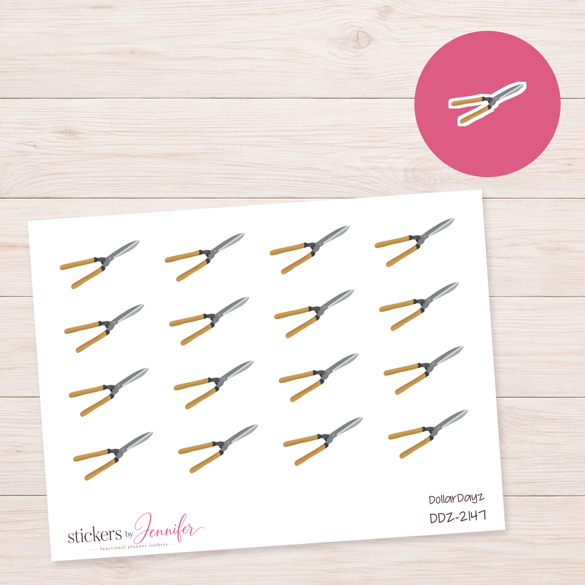 Garden Hedge Shears Planner Stickers | DDZ-2147