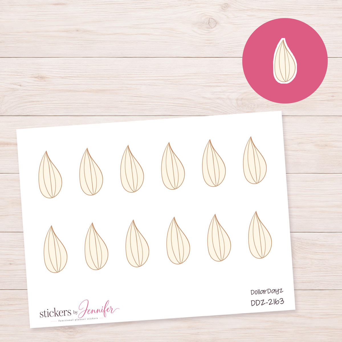 Fine Leaf Outline Planner Stickers | DDZ-2163