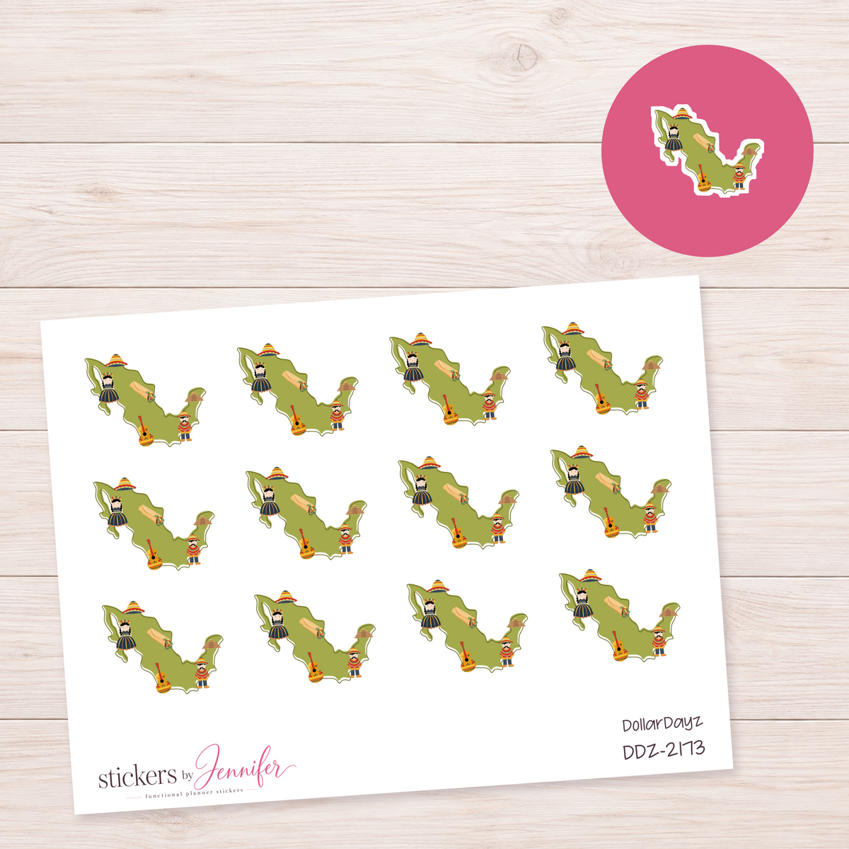 Mexico Map Planner Stickers | DDZ-2173