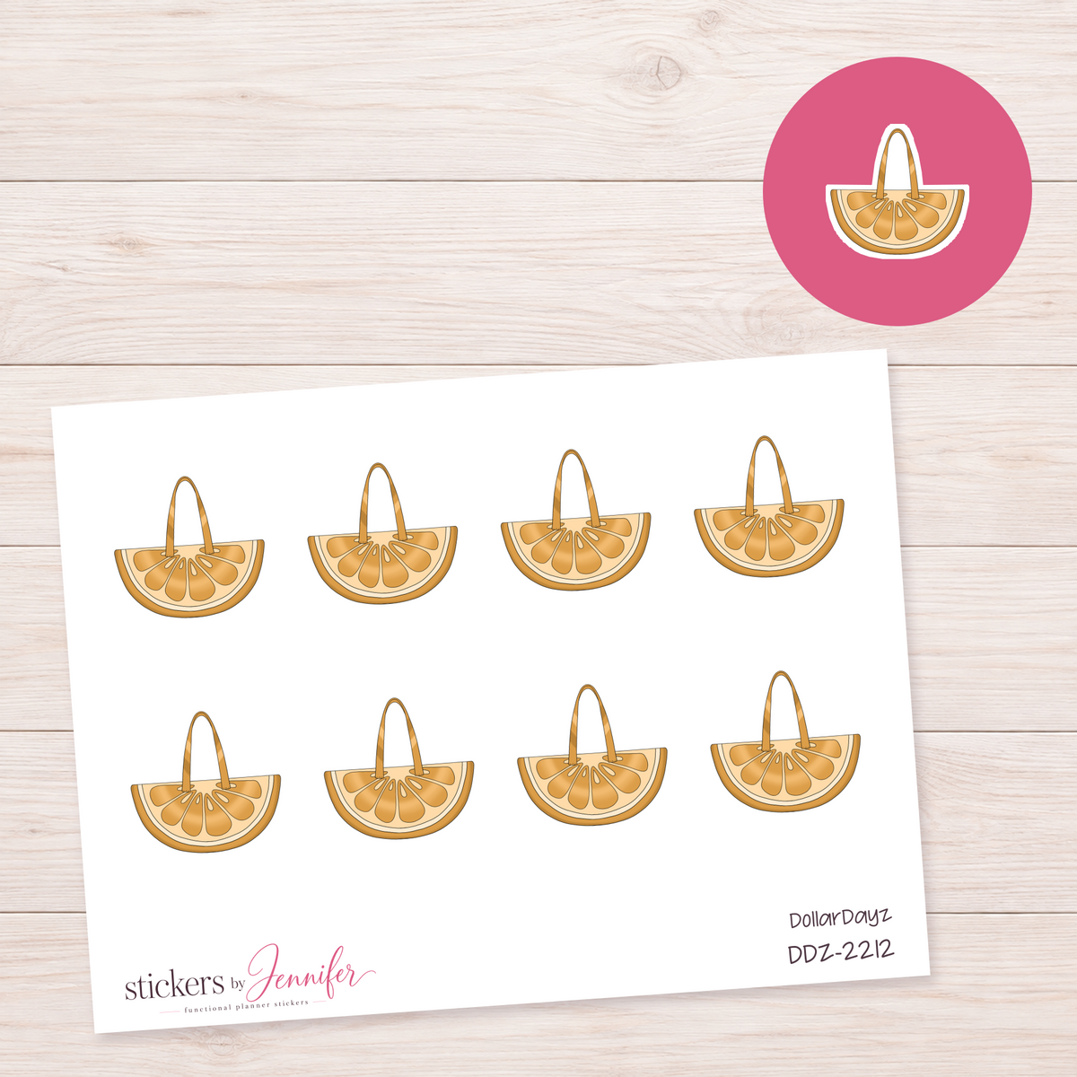 Orange Slice Tote Planner Stickers | DDZ-2212