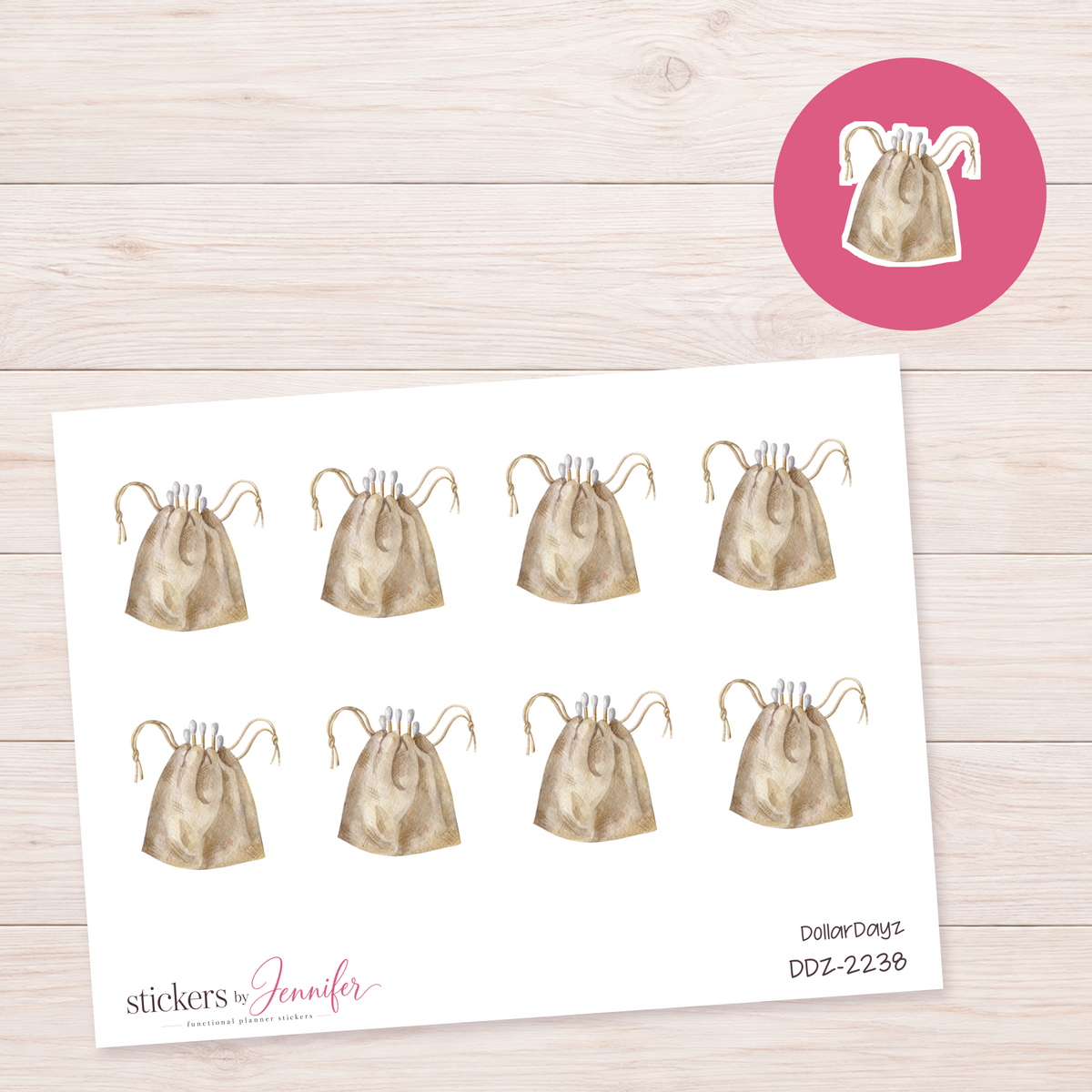 Drawstring Cutlery Bag Planner Stickers | DDZ-2238