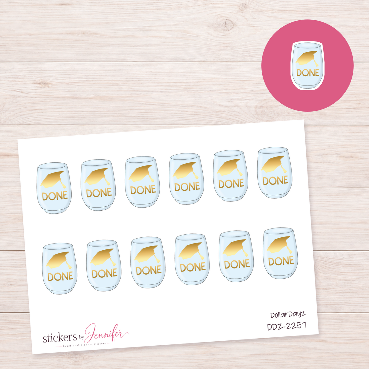 Graduation Done Glass Planner Stickers | DDZ-2257