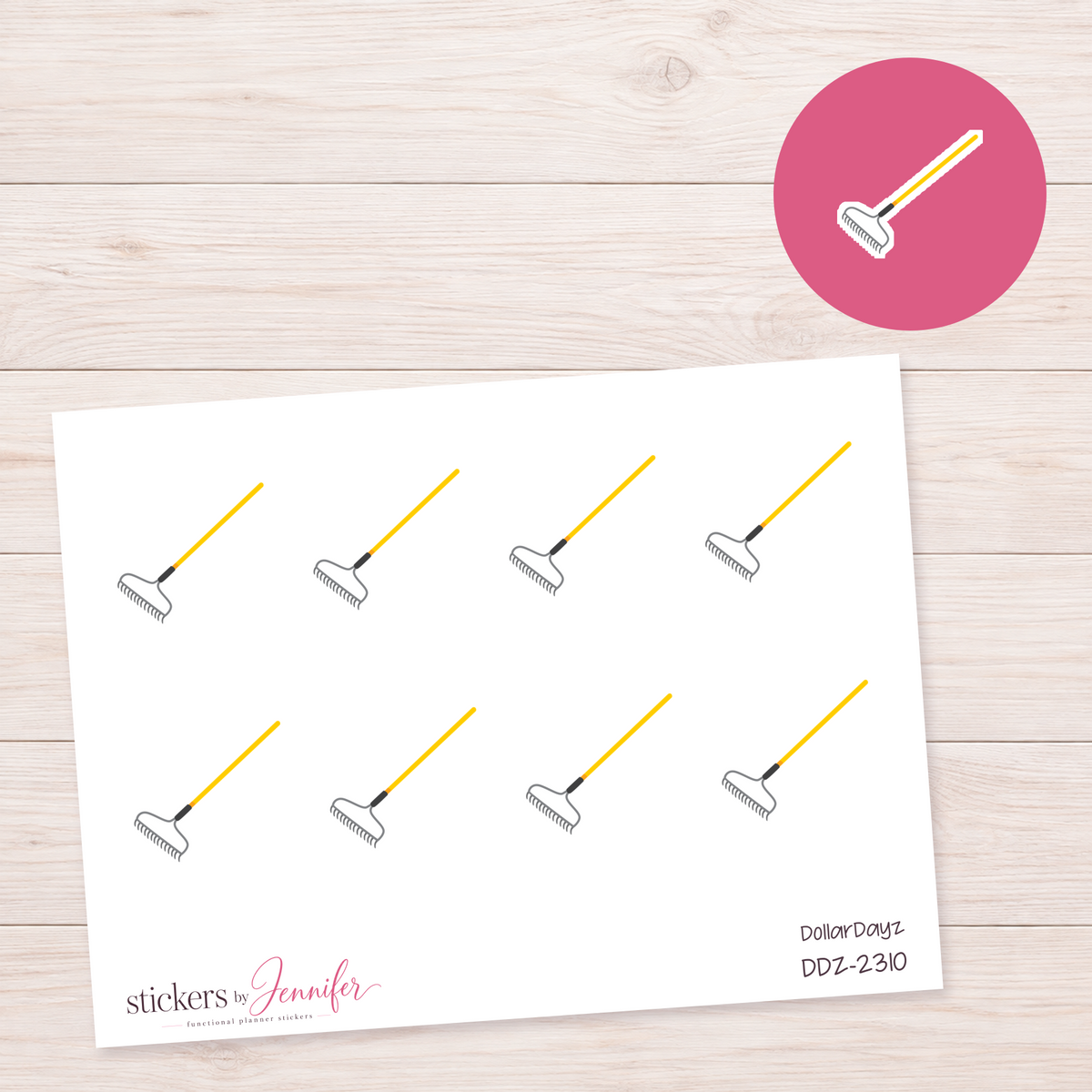 Garden Rake Planner Stickers | DDZ-2310