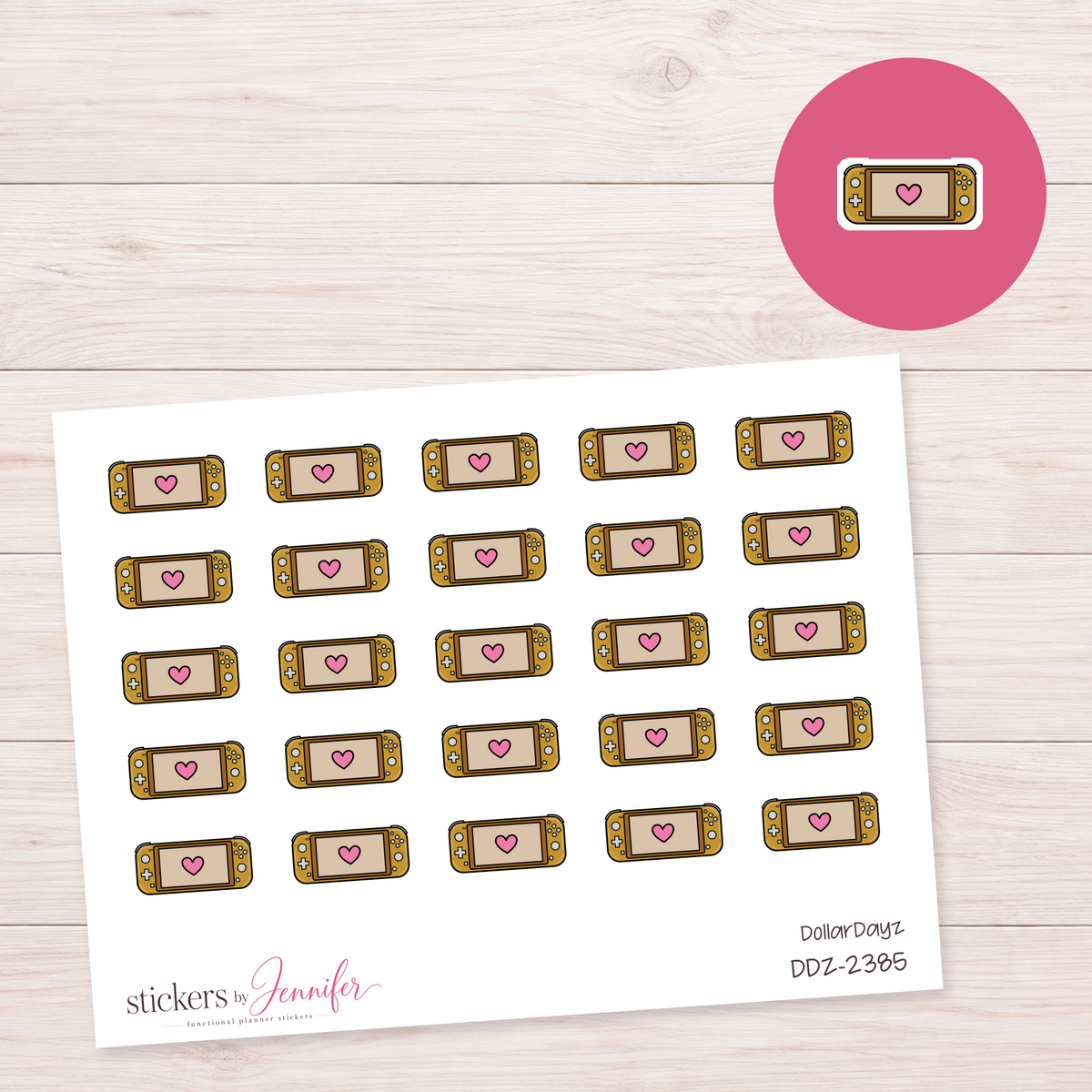 Golden Game Console Planner Stickers | DDZ-2385