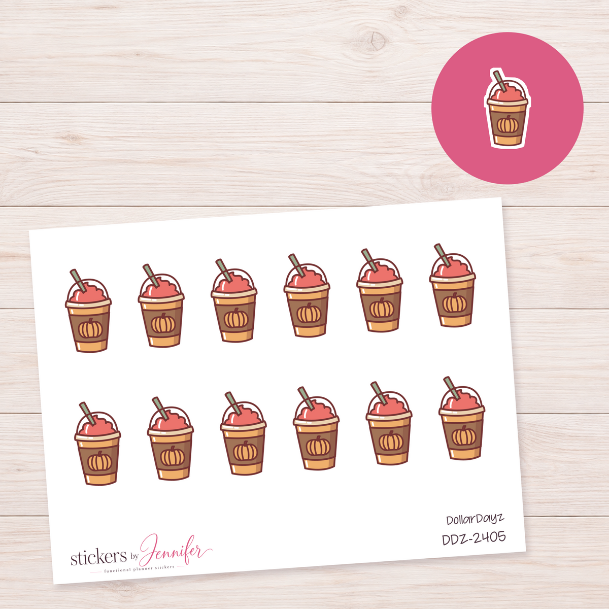 Pumpkin Frozen Drink Planner Stickers | DDZ-2405