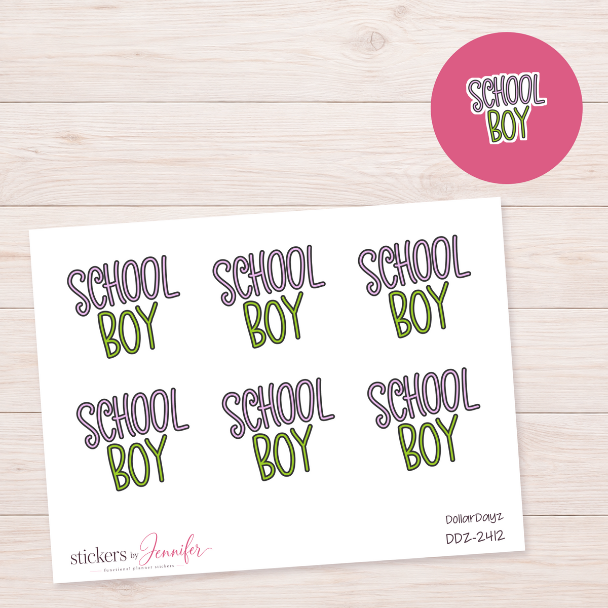 School Boy Lettering Planner Stickers | DDZ-2412