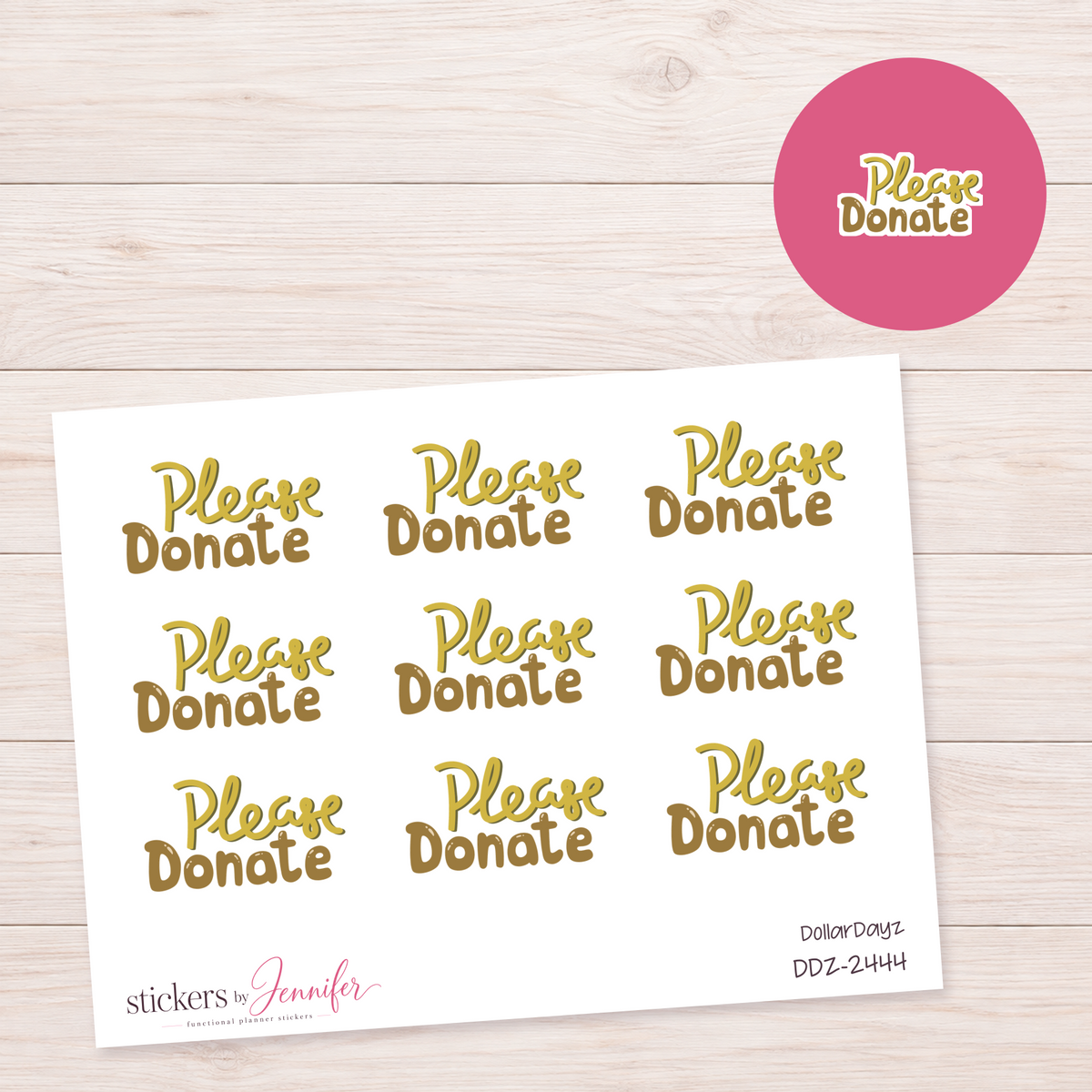 Please Donate Lettering Planner Stickers | DDZ-2444