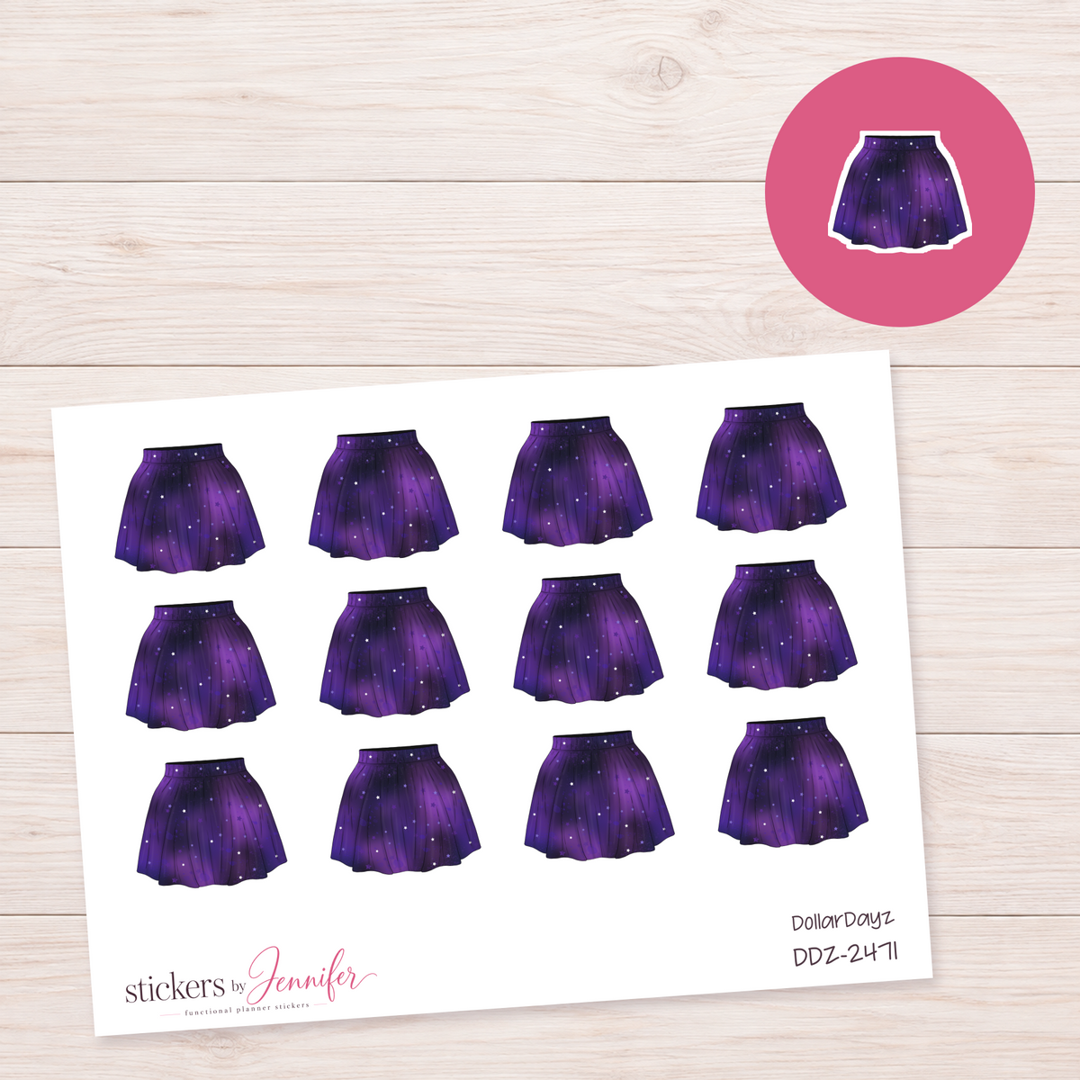 Galaxy Skirt Planner Stickers | DDZ-2471