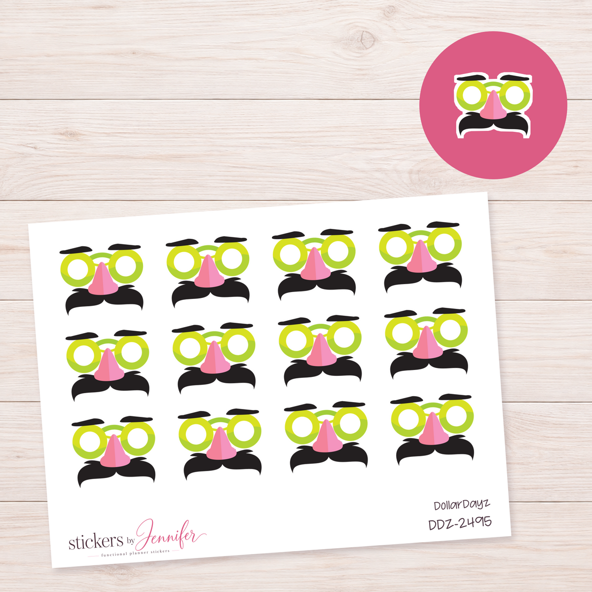 Funny Disguise Glasses Planner Stickers | DDZ-2495
