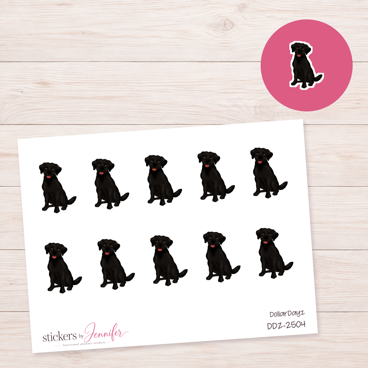 Little Black Dog Planner Stickers | DDZ-2504