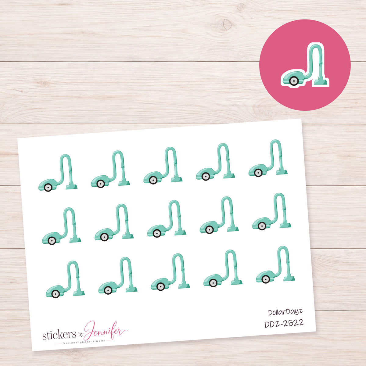 Seafoam Vacuum Cleaner Planner Stickers | DDZ-2522