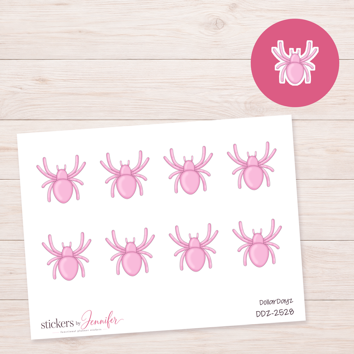 Pink Spider Planner Stickers | DDZ-2528