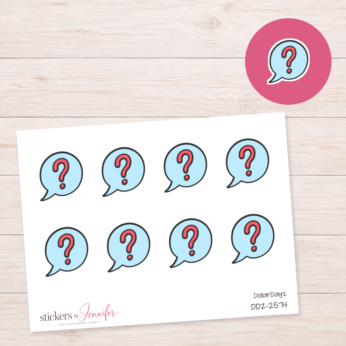 Question Bubble Planner Stickers | DDZ-2574