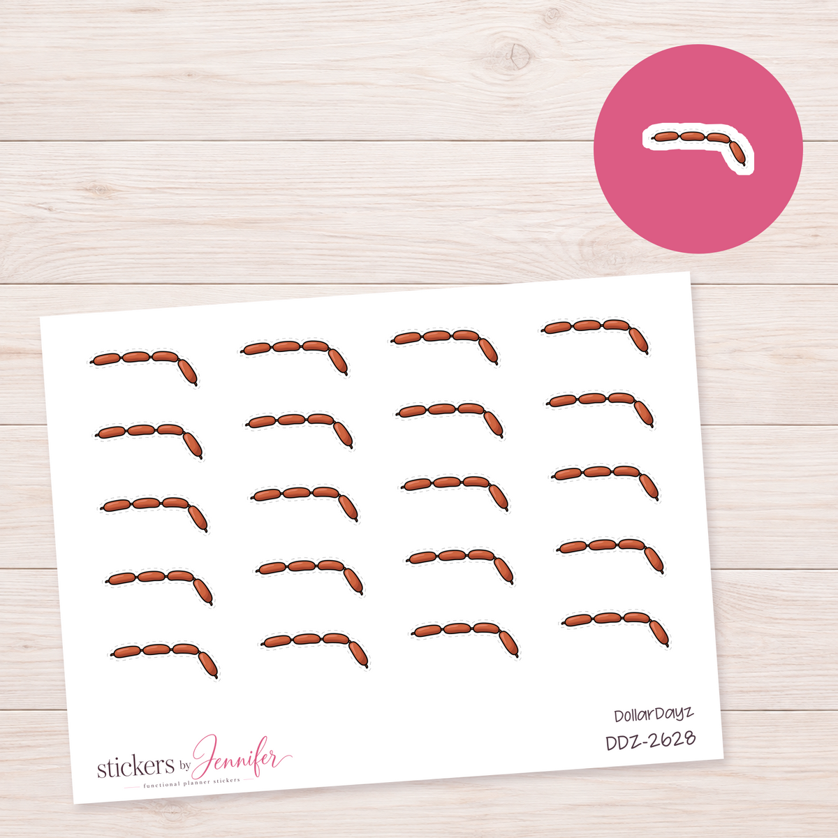 Sausage Chain Planner Stickers | DDZ-2628