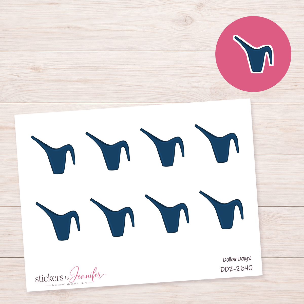 Navy Long-Spout Watering Can Planner Stickers | DDZ-2640