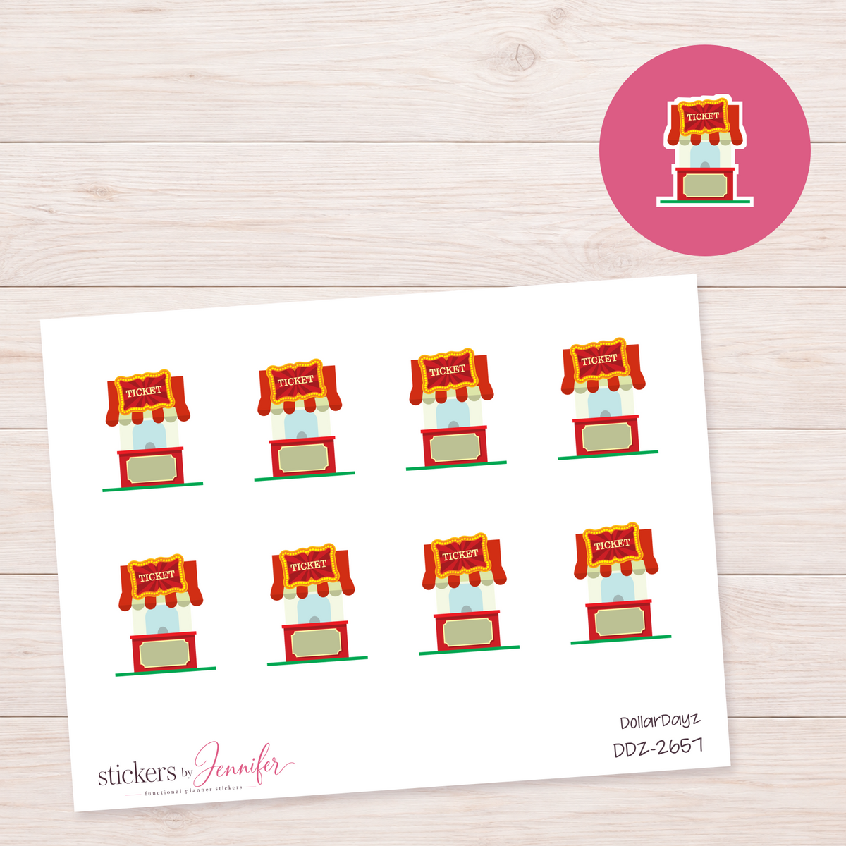 Ticket Booth Planner Stickers | DDZ-2657