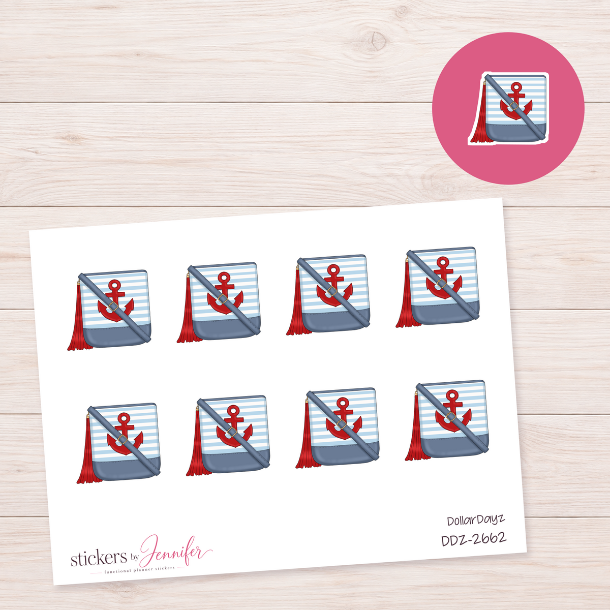 Nautical Shoulder Bag Planner Stickers | DDZ-2662