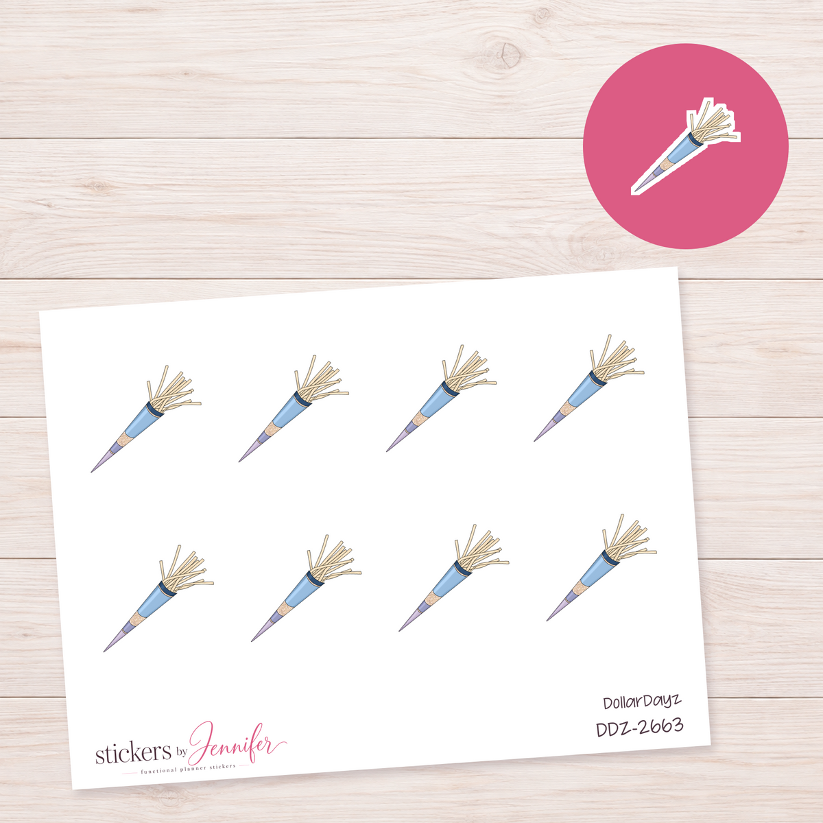 Decorative Fan Brush Planner Stickers | DDZ-2663