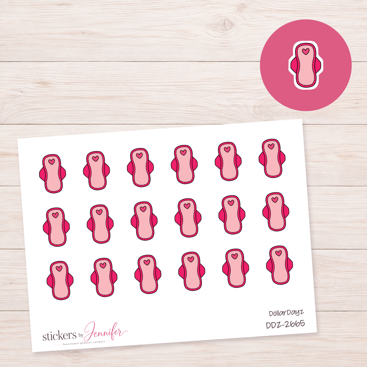 Hot Pink Pad Planner Stickers | DDZ-2665