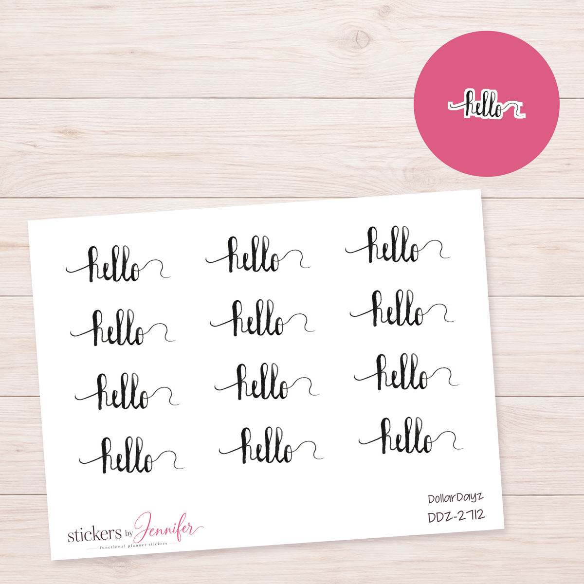 Hello Script Planner Stickers | DDZ-2712