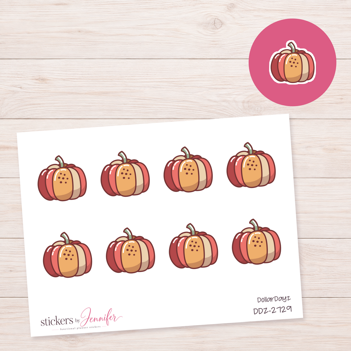 Pumpkin Doodle Planner Stickers | DDZ-2729