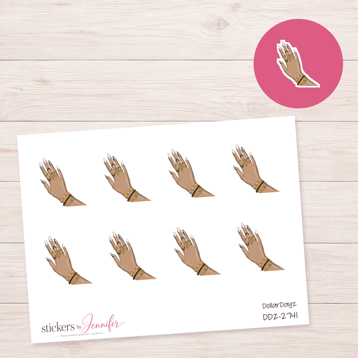 Gold Rings and Bracelets Planner Stickers | DDZ-2741