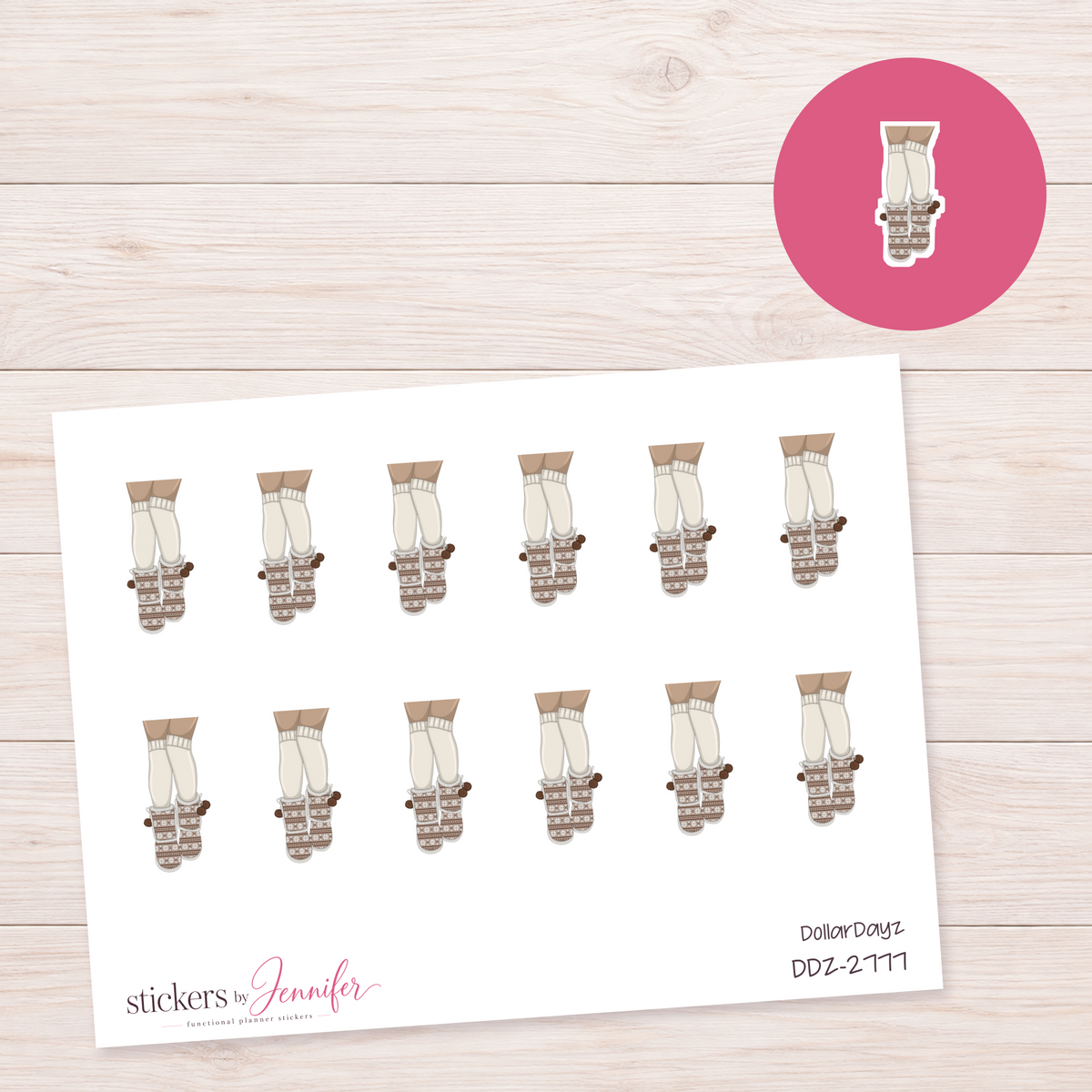 Cozy Patterned Leg Warmers Planner Stickers | DDZ-2777
