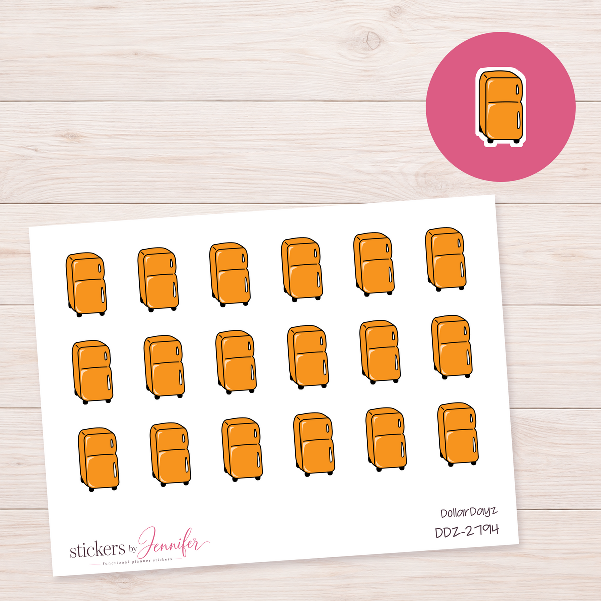 Orange Refrigerator Planner Stickers | DDZ-2794