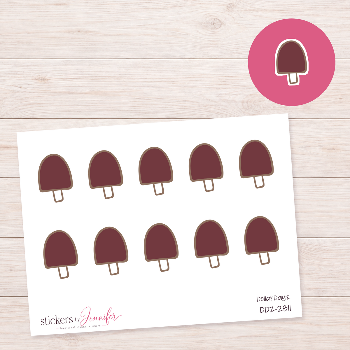 Chocolate Ice Pop Planner Stickers | DDZ-2811