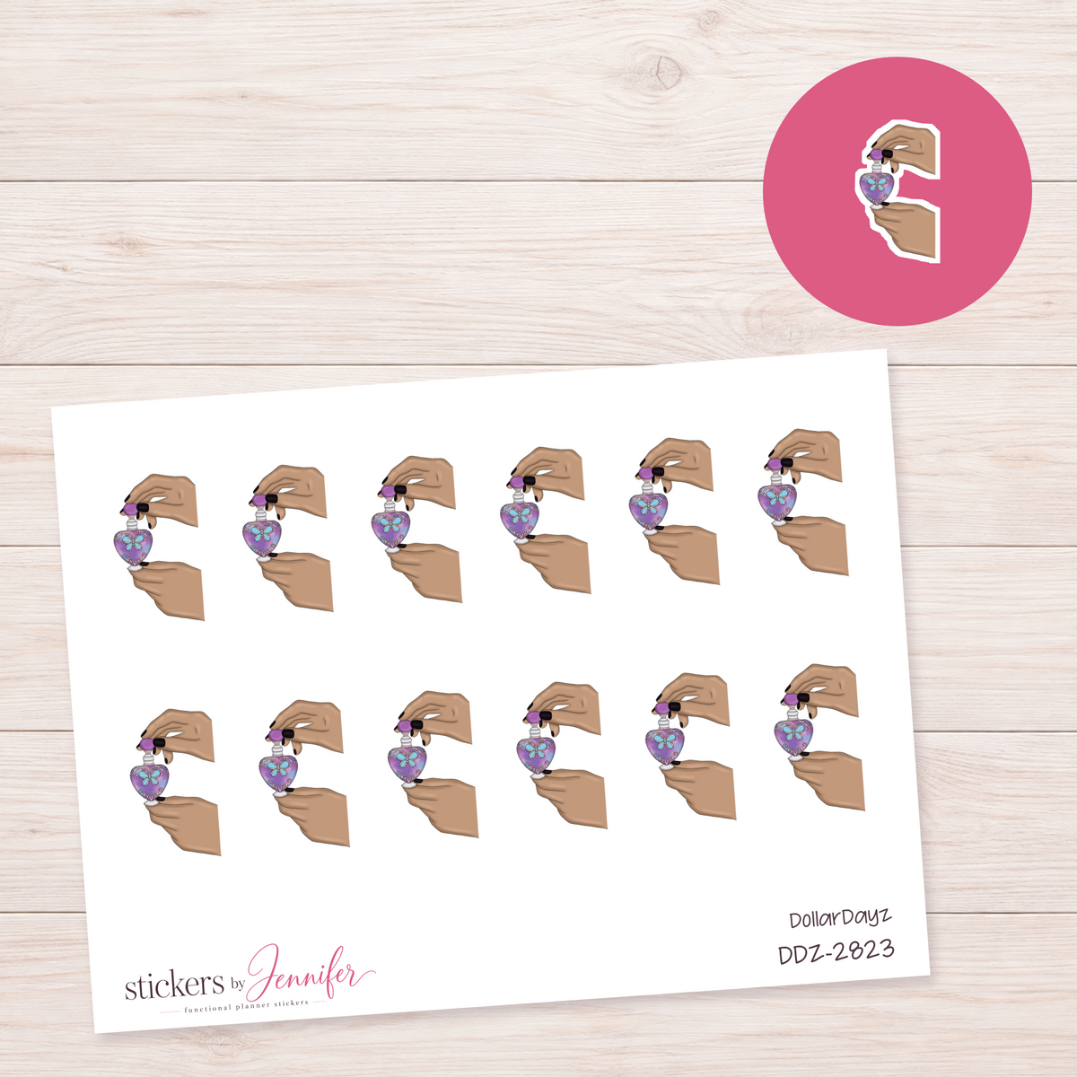 Ornate Perfume in Hands Planner Stickers | DDZ-2823