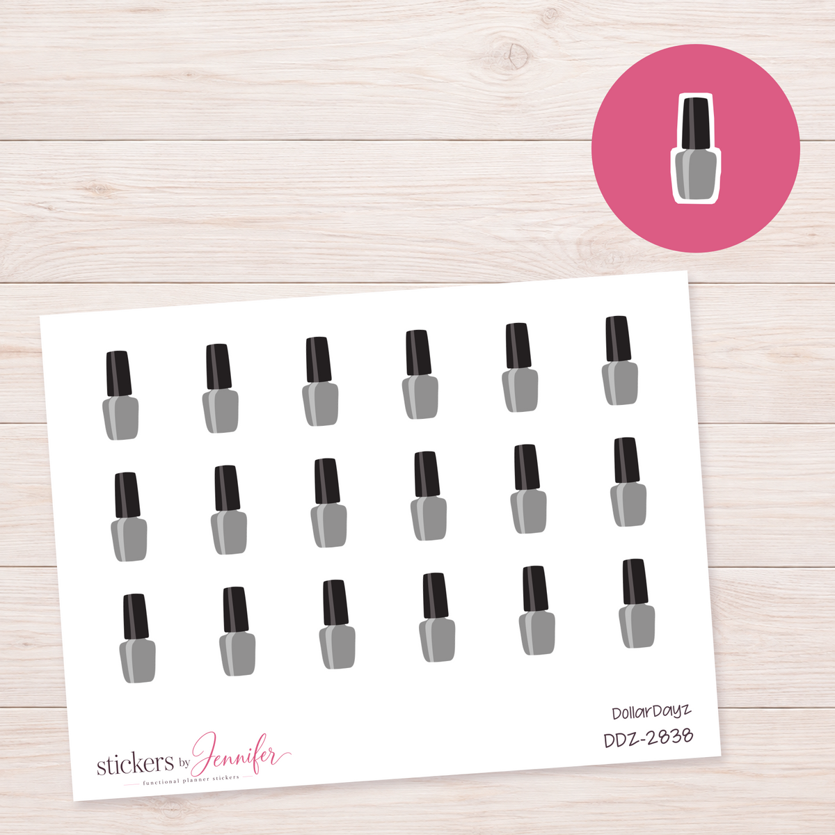 Gray Nail Polish Planner Stickers | DDZ-2838