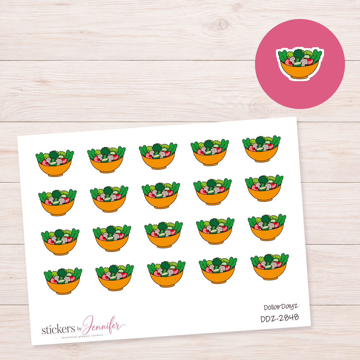 Orange Salad Bowl Planner Stickers | DDZ-2848