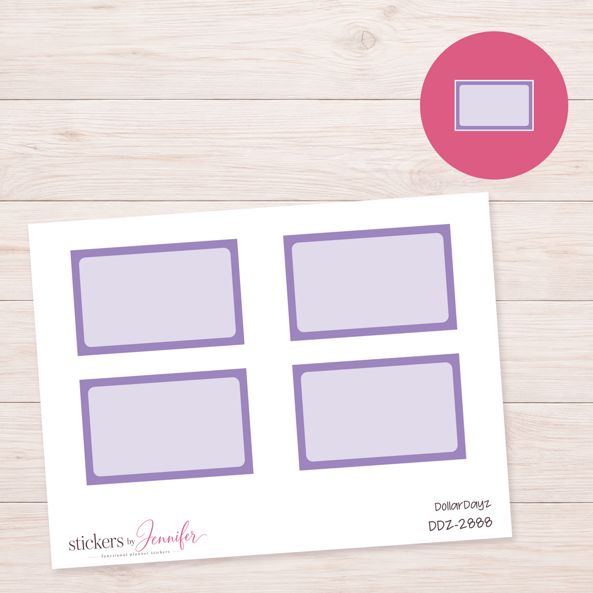 Lavender Rectangle Label Planner Stickers | DDZ-2888