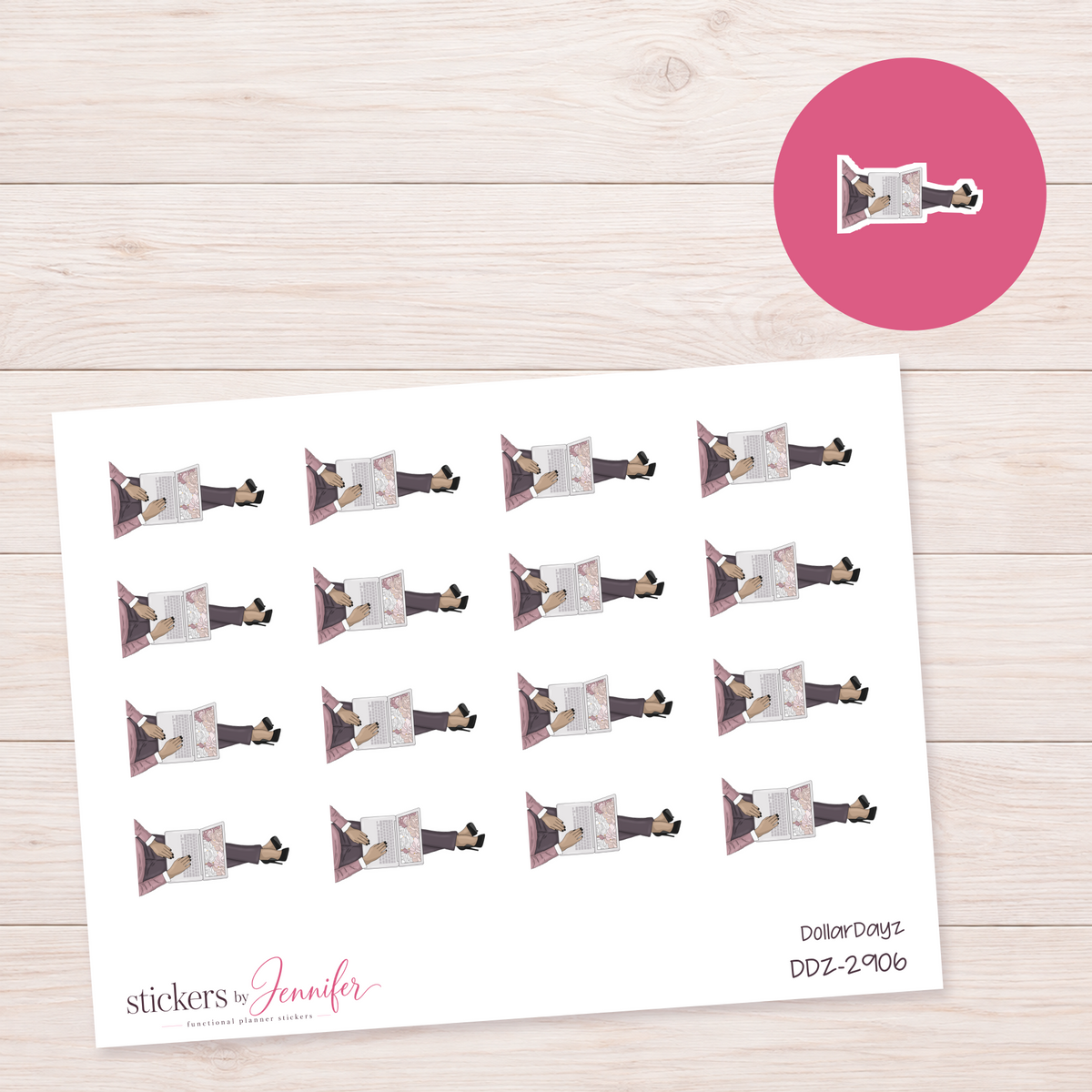 Quiet Reading Character Planner Stickers | DDZ-2906