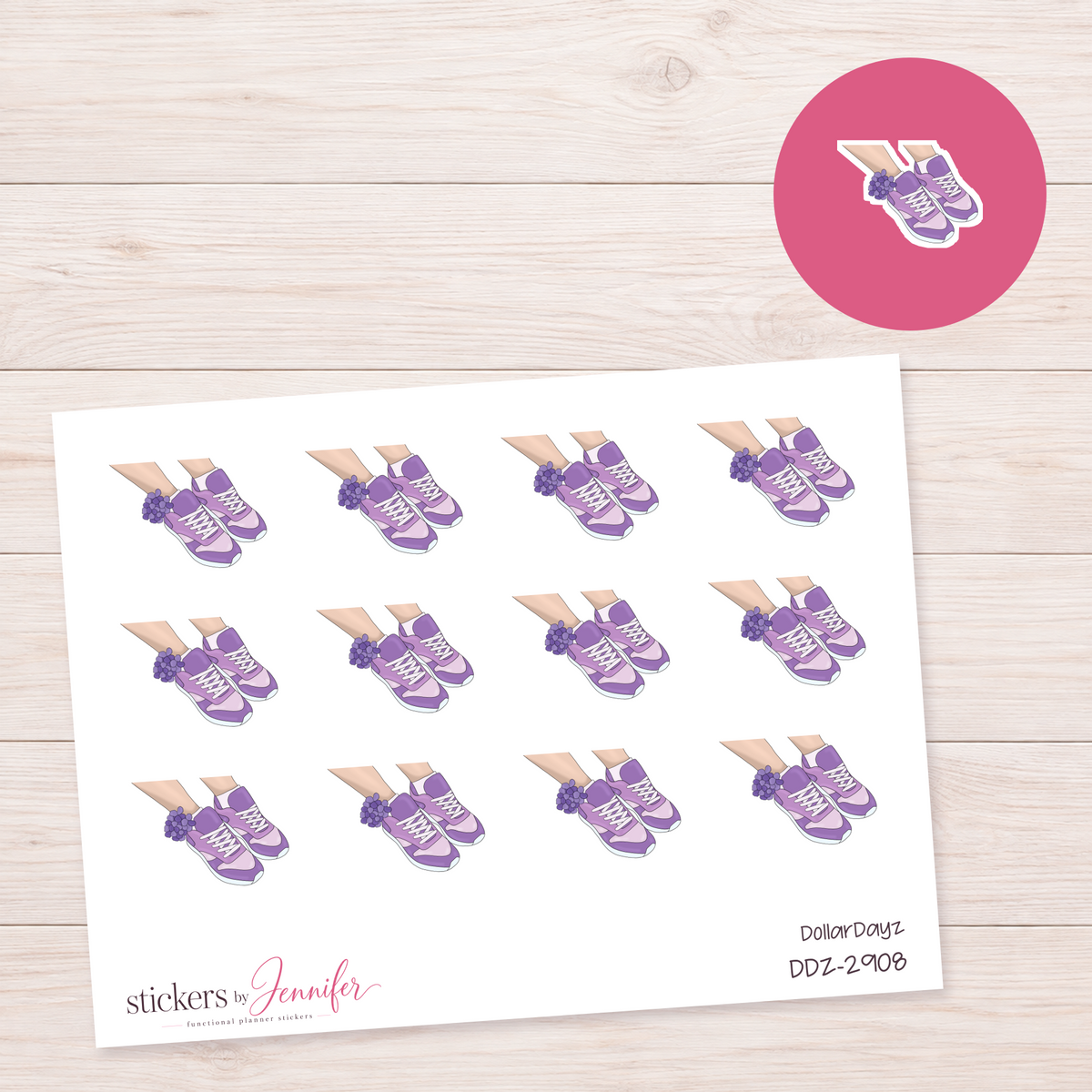 Purple Sneaker Outfit Planner Stickers | DDZ-2908