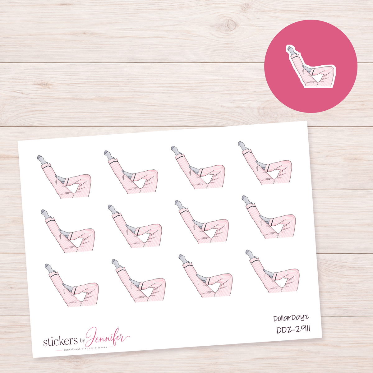 Pink Pajamas Relaxing Planner Stickers | DDZ-2911