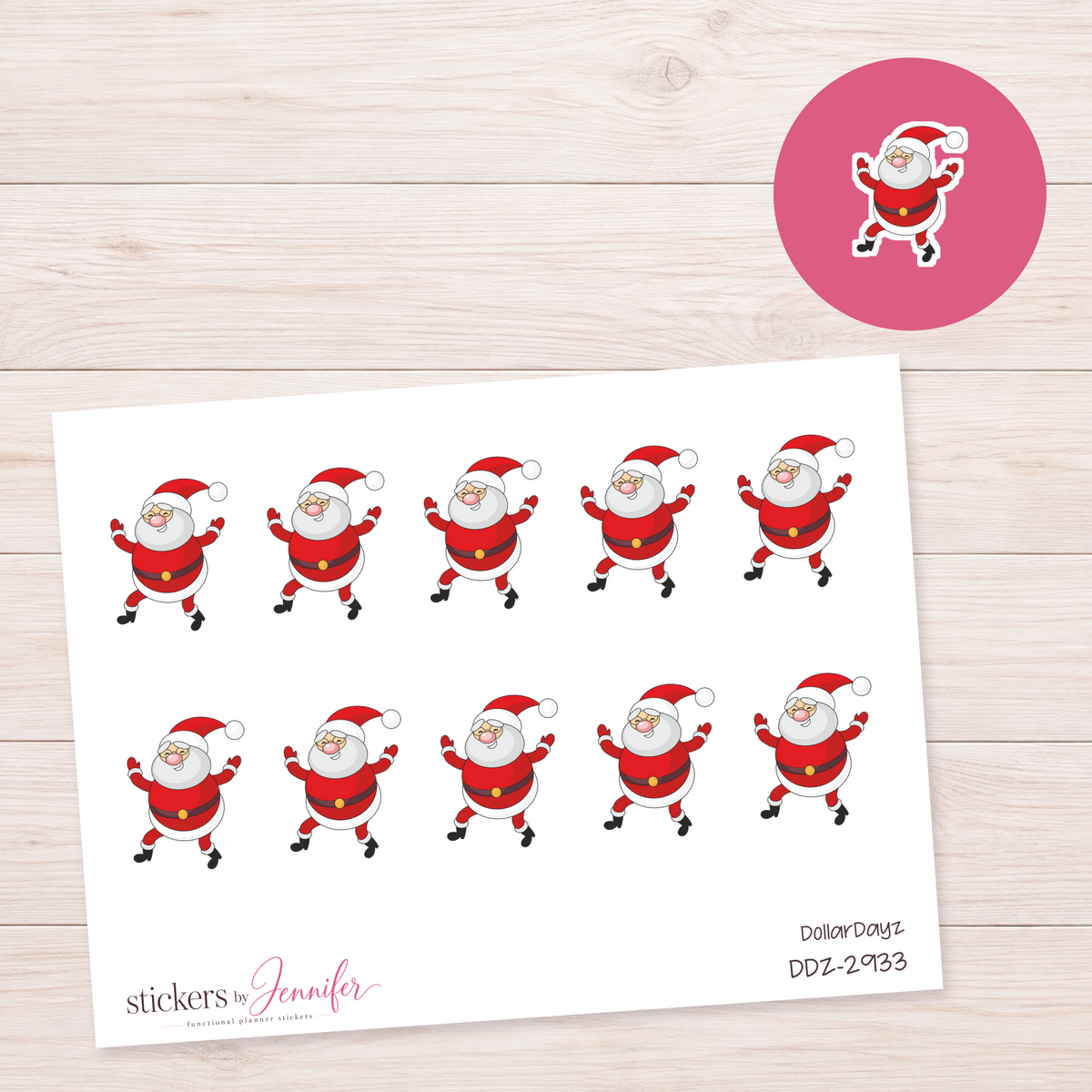 Santa Character Planner Stickers | DDZ-2933