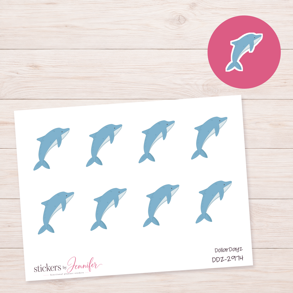 Leaping Blue Dolphin Planner Stickers | DDZ-2974